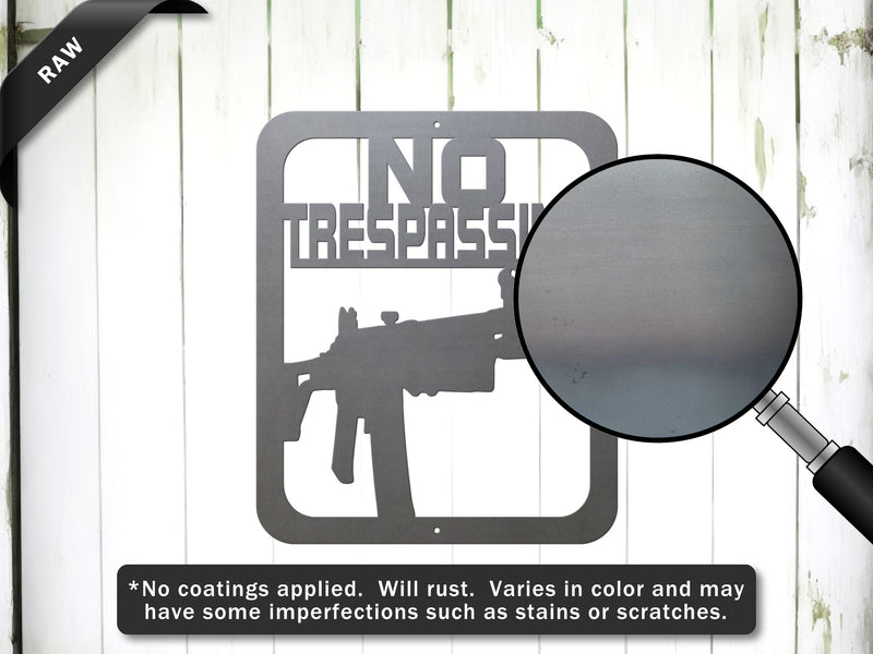 AK47 No Trespassing Sign